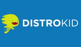 Distrokid logo with yellow cartoon bird character on blue background
